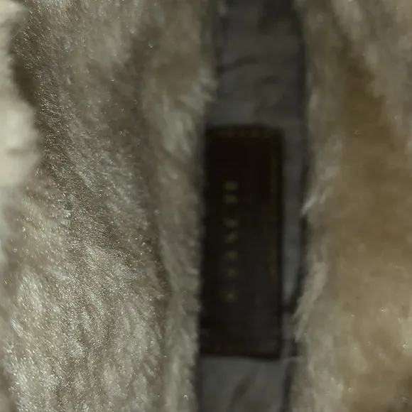Coach Monogram Teri Shearling Boots Size 7 Camel, Tan