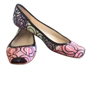 Coach Portia Women's Square Toed Ballet Flats Signature Print Size 7B