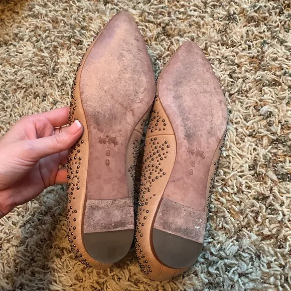 Coach Rory Studded Pointy Toe Flats