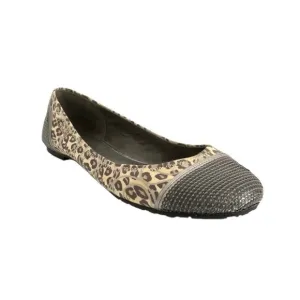 Coach Shine Sequin Flats 9.5B Gray Animal Print Cap-toe