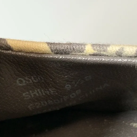 Coach Shine Sequin Flats 9.5B Gray Animal Print Cap-toe