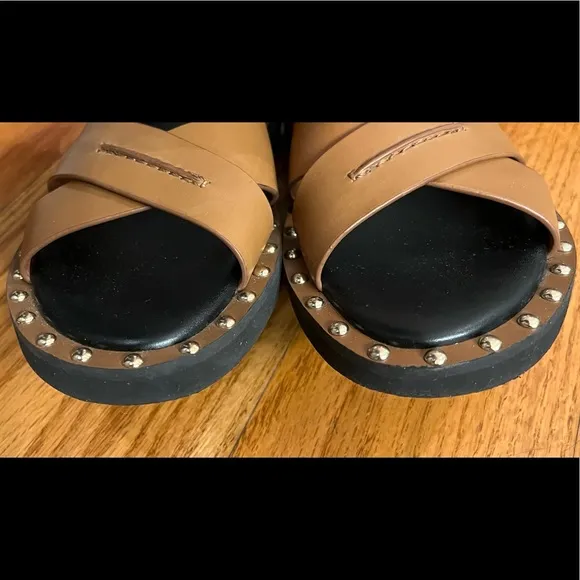 Coach Studded Sandals, Tan