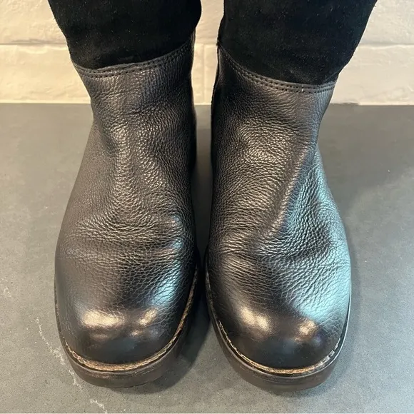 Coach sz 5.5 Bailey safari black leather &amp; suede wool lined riding boots
