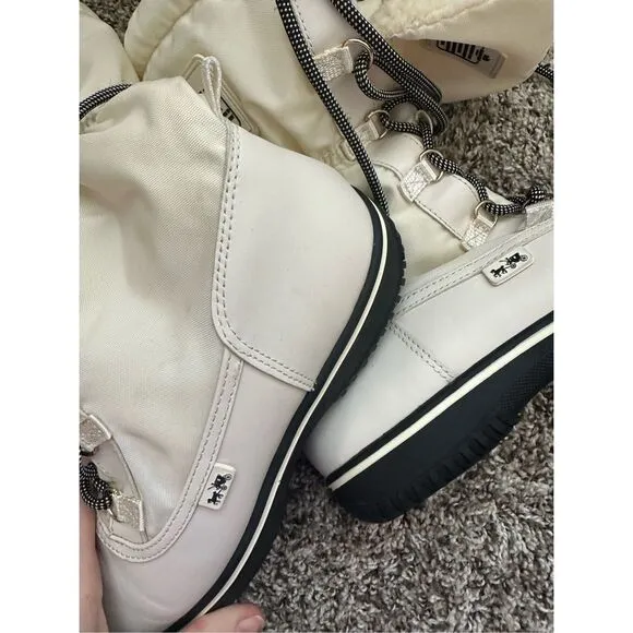Coach Womens Sage Lace Up Cold Weather Hiking Snow Mid-Calf Winter Boots Shoes