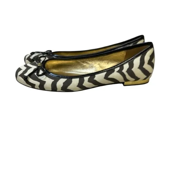 Coach Zebra Print Round Toe Flats