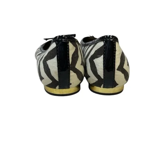 Coach Zebra Print Round Toe Flats