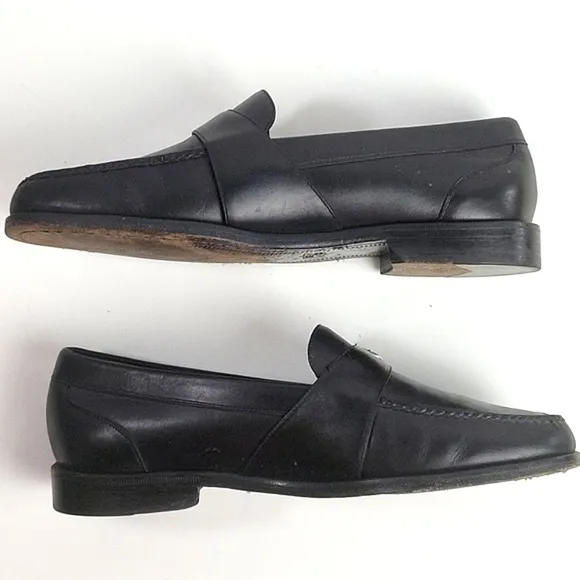 Cole Haan Black Leather Buckle Detail Slip-on Classic Loafer Dress Shoe