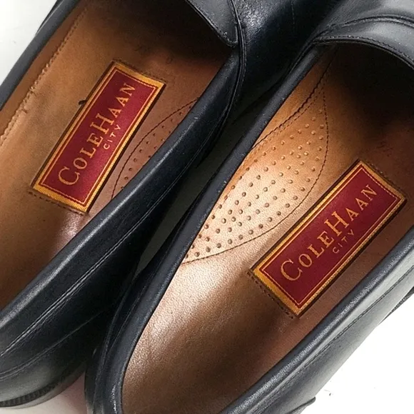 Cole Haan Black Leather Buckle Detail Slip-on Classic Loafer Dress Shoe