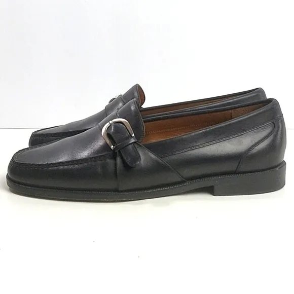 Cole Haan Black Leather Buckle Detail Slip-on Classic Loafer Dress Shoe