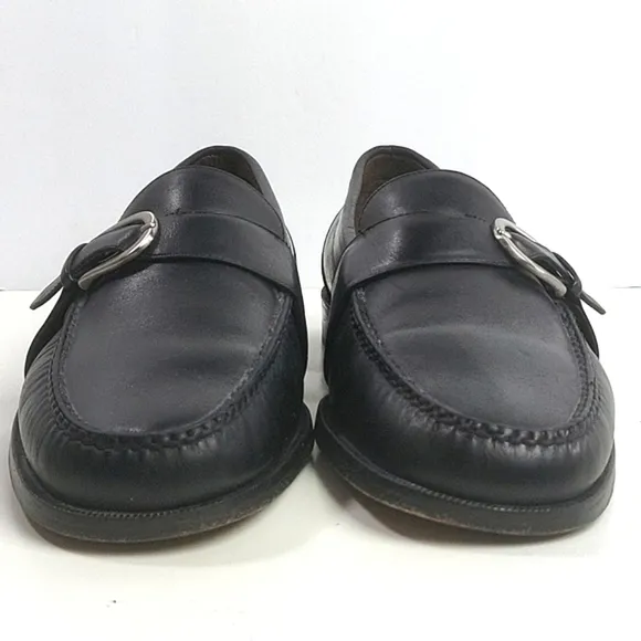 Cole Haan Black Leather Buckle Detail Slip-on Classic Loafer Dress Shoe