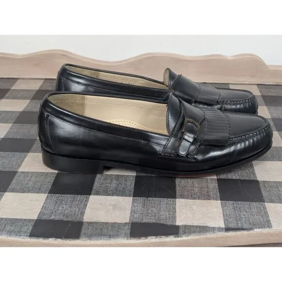 Cole Haan City Fringe Tassel Loafers Black Men's Size 11 1/2 D