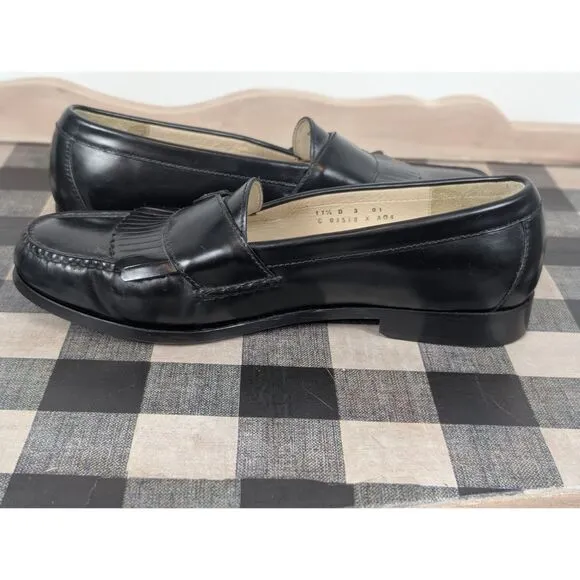 Cole Haan City Fringe Tassel Loafers Black Men's Size 11 1/2 D