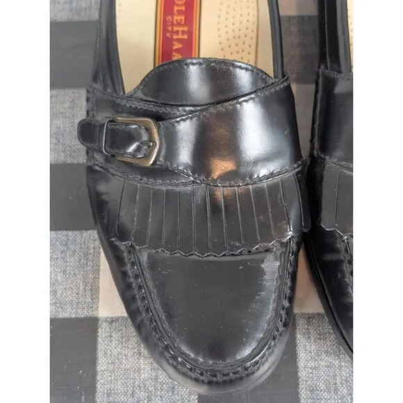 Cole Haan City Fringe Tassel Loafers Black Men's Size 11 1/2 D
