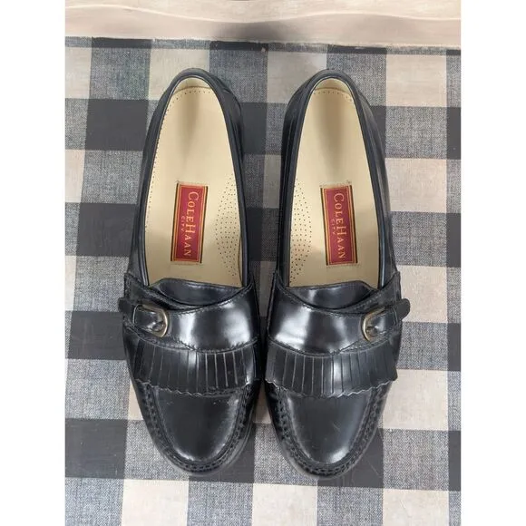 Cole Haan City Fringe Tassel Loafers Black Men's Size 11 1/2 D