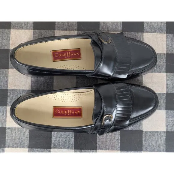 Cole Haan City Fringe Tassel Loafers Black Men's Size 11 1/2 D