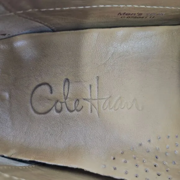 Cole Haan Driving Loafers Casual Mens 10M Dark Brown Crocodile Pattern Leather
