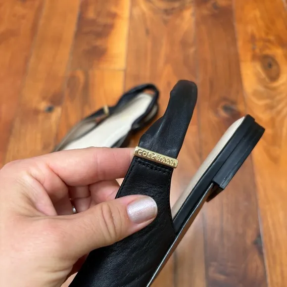 Cole Haan Eden Skimmer Ballet Slingback Flat Black 7.5