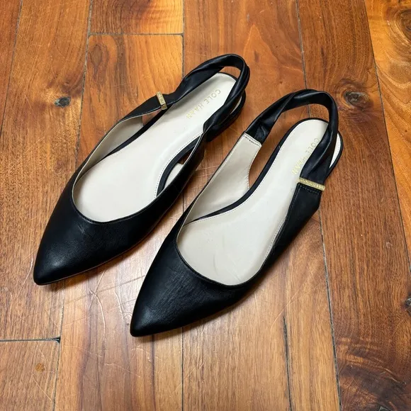 Cole Haan Eden Skimmer Ballet Slingback Flat Black 7.5
