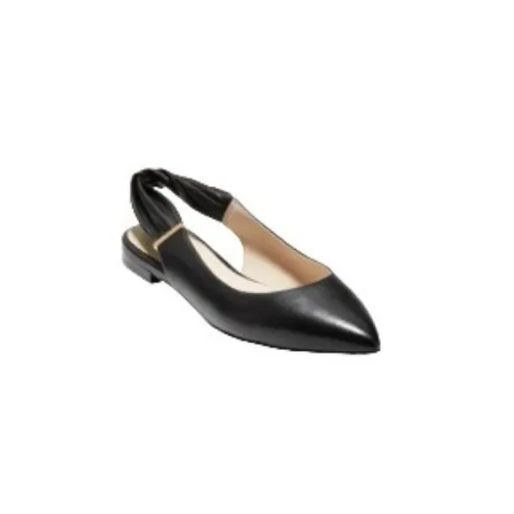 Cole Haan Eden Skimmer Flats Black Leather 9.5B NWT