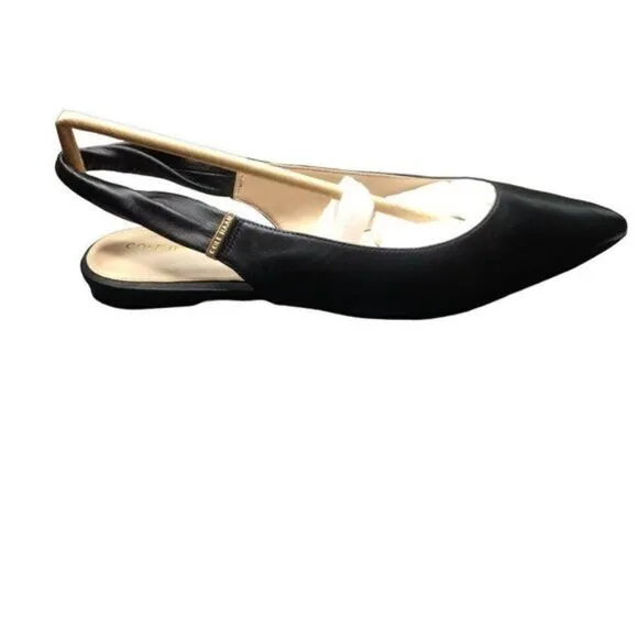 Cole Haan Eden Skimmer Flats Black Leather 9.5B NWT