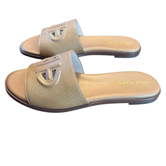 Cole Haan Flynn Logo Leather Slide Sandals NEW Size 7.5