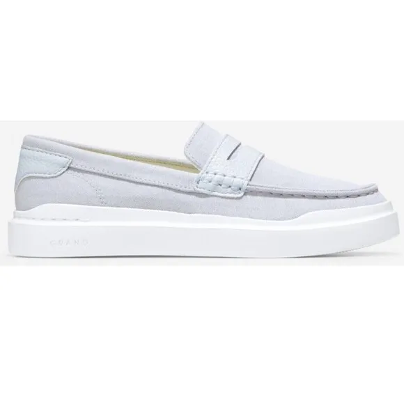 COLE HAAN Grandpro Rally Loafer Size 8B Gray Coastal Casual Nautical Preppy