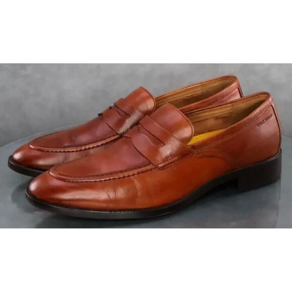 Cole Haan Hawthrone Men's Moc Toe Penny Loafers Dress Shoes Size 12 Brown C33224
