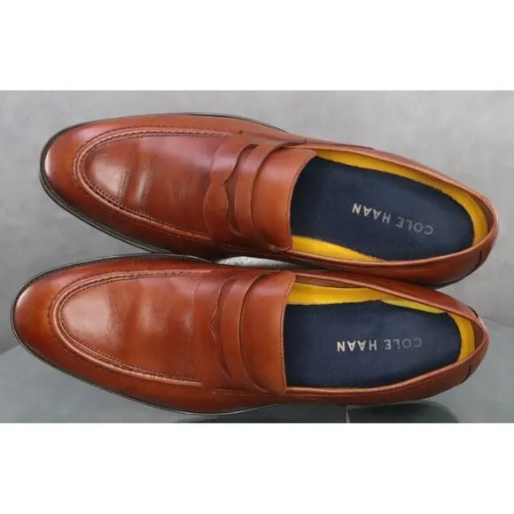 Cole Haan Hawthrone Men's Moc Toe Penny Loafers Dress Shoes Size 12 Brown C33224