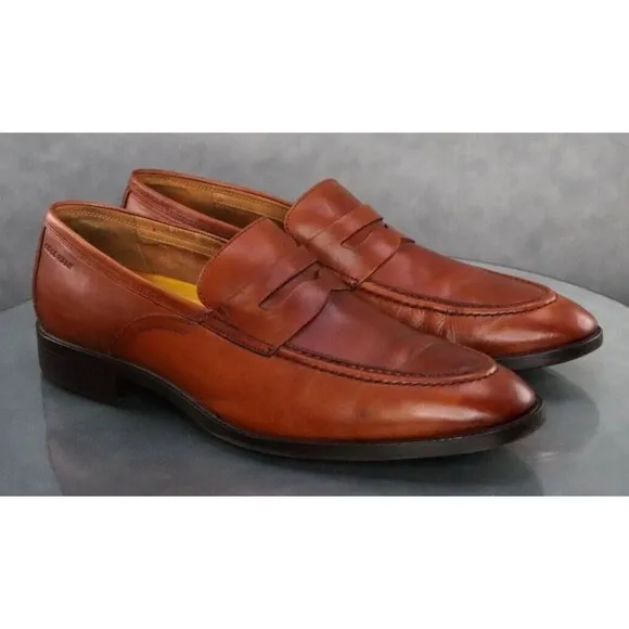 Cole Haan Hawthrone Men's Moc Toe Penny Loafers Dress Shoes Size 12 Brown C33224