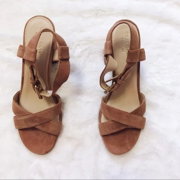 Cole Haan Kadi Mocha Tan Block-Heel Sandals