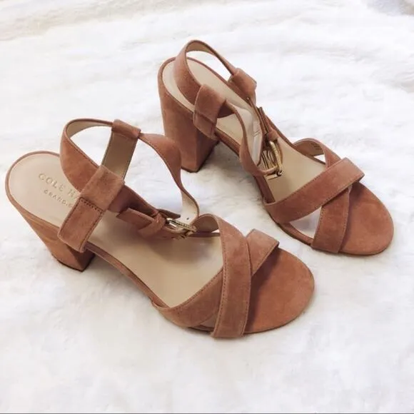 Cole Haan Kadi Mocha Tan Block-Heel Sandals