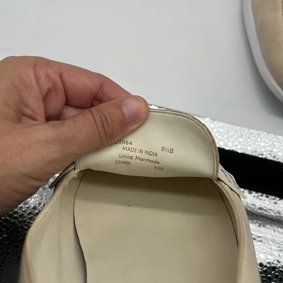 Cole Haan - Light Cream Leather Teal And Gray Accents Essex Penny Loafers 9.5