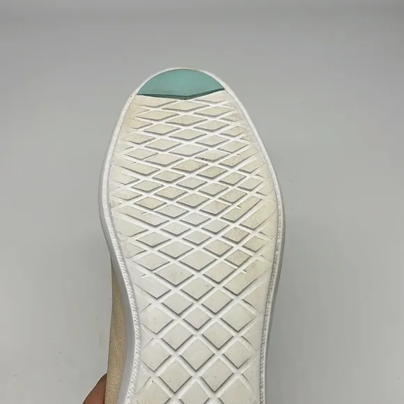 Cole Haan - Light Cream Leather Teal And Gray Accents Essex Penny Loafers 9.5