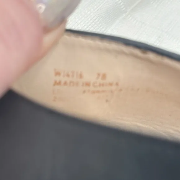 Cole Haan Merrit Leather Slingback Pointed Toe Flats in Black