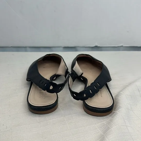 Cole Haan Merrit Leather Slingback Pointed Toe Flats in Black
