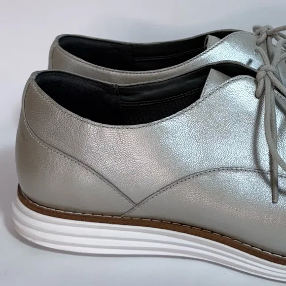 Cole Haan Original Grand Warm Silver Lace-Up Oxfords Shoes