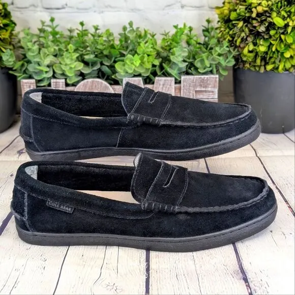Cole Haan Pinch Maine Classic Grand OS Black Suede Penny Loafers