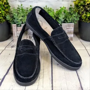 Cole Haan Pinch Maine Classic Grand OS Black Suede Penny Loafers