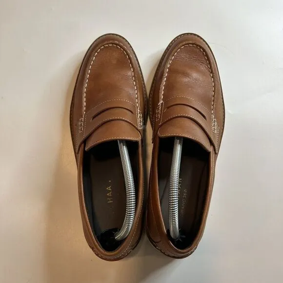 Cole Haan Shoes Men's 9.5 Osborn Grand Leather Penny Loafers Grandfoam Flaw