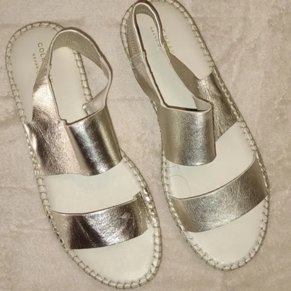 👣Cole Haan👣 Soft Gold Metallic  Cloudfeel Leather footwear