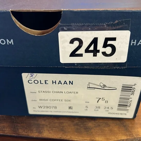Cole Haan Stassi Suede Chain Penny Loafers Slip On NEW Size 7.5