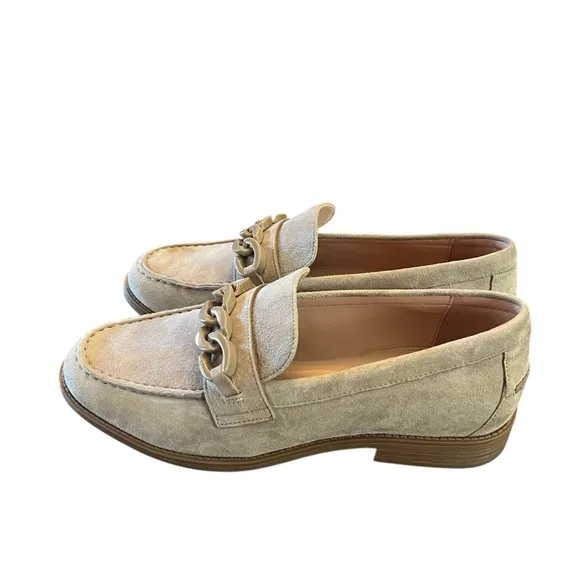 Cole Haan Stassi Suede Chain Penny Loafers Slip On NEW Size 7.5