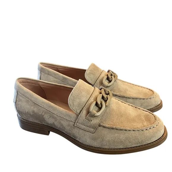 Cole Haan Stassi Suede Chain Penny Loafers Slip On NEW Size 7.5