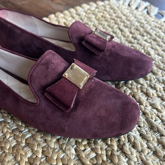 Cole Haan Tali Bow Loafer in Cordovan Suede Size 5.5