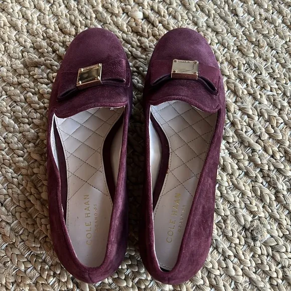 Cole Haan Tali Bow Loafer in Cordovan Suede Size 5.5