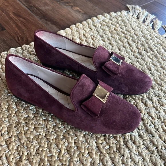 Cole Haan Tali Bow Loafer in Cordovan Suede Size 5.5