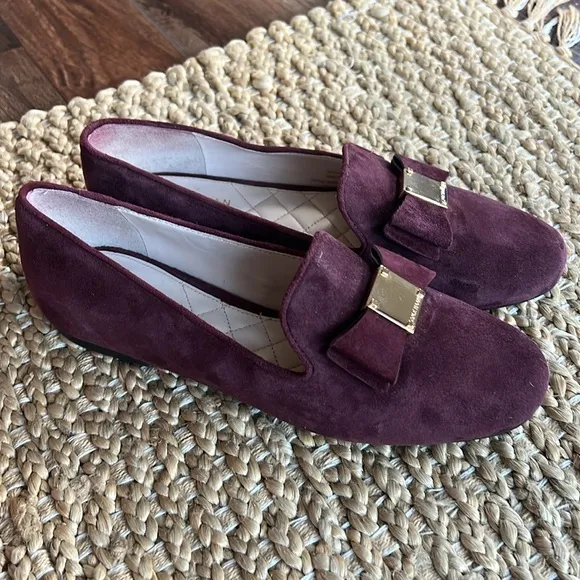 Cole Haan Tali Bow Loafer in Cordovan Suede Size 5.5