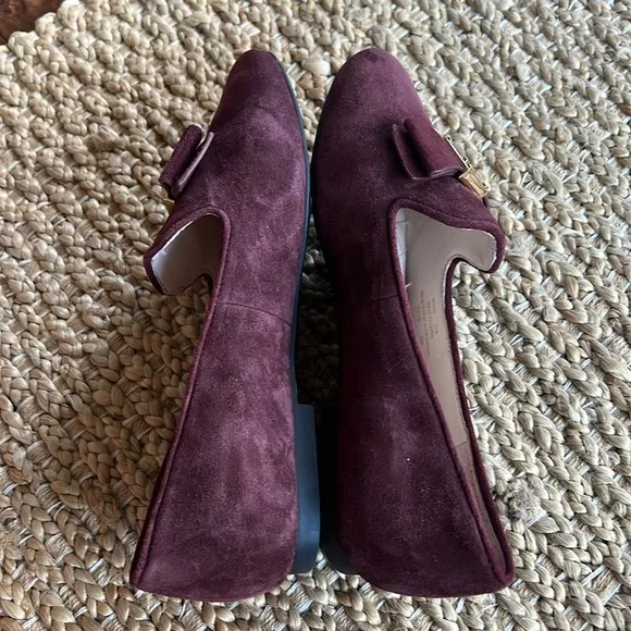 Cole Haan Tali Bow Loafer in Cordovan Suede Size 5.5