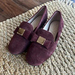 Cole Haan Tali Bow Loafer in Cordovan Suede Size 5.5
