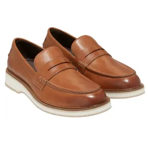 COLE HAAN TAN OSBORN GRAND 360 PENNY LOAFER